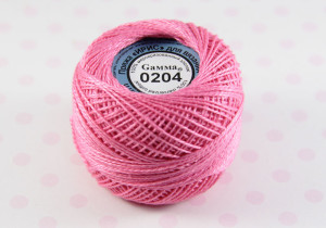 Пряжа Ирис 100% хлопок 10г 82м №0204 яр.розовый