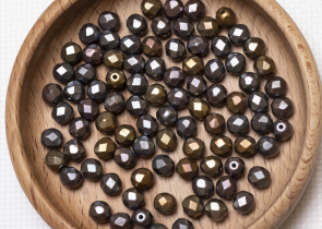 Бусины полированные круглые 6мм 25г (90 штук) 00030/01670 серый ирис матовый