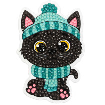 Кристальная ( алмазная) мозаика  " ФРЕЯ" ALVM- 087 магнит " Котик в шапке" 7 х 10. 5 см