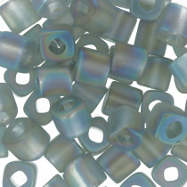 Бисер Япония "TOHO" CUBE 4 мм 5 г №0176F серый/раужный/матовый