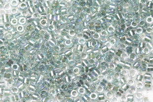 Бисер Япония MIYUKI Delica цилиндрический 11/0 5г DB-0084 светло-морская пена радужный с цветной линией кристалл